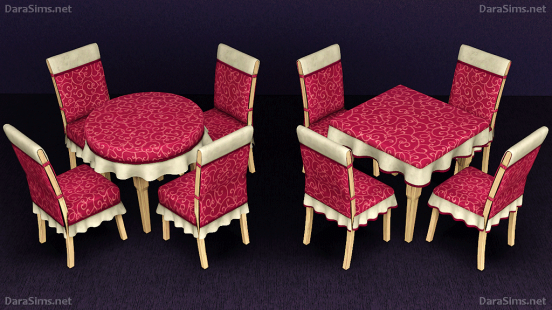 dining set with cloth sims 3 by darasims