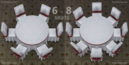 round table 8 seats sims 4