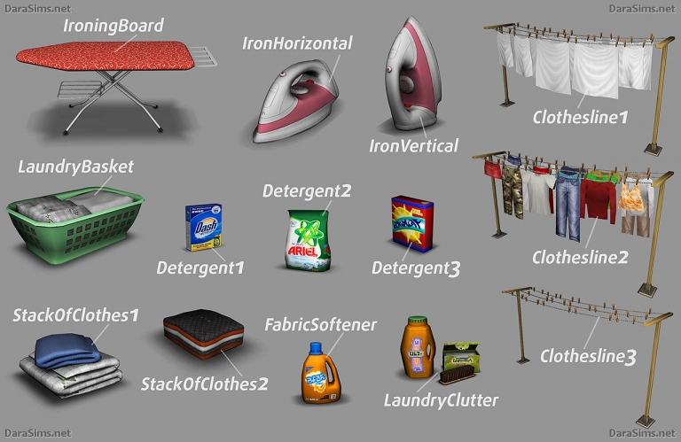 Laundry Decor Set (The Sims 4) | DaraSims.net