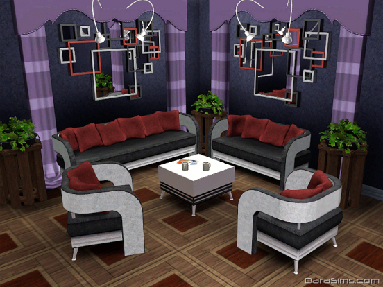 living set with pillows sims 3