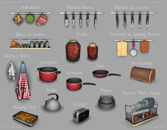 Kitchen Decor Set (The Sims 4) | DaraSims.net