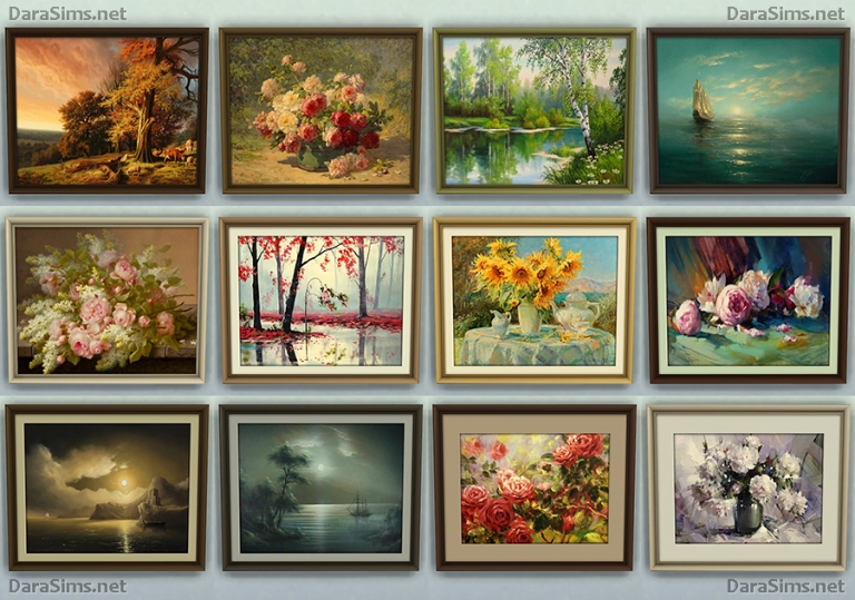 Paintings Set For The Sims 4 DaraSims Net   2 Paintings Set Sims 4 768x539 