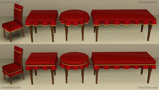 dining set with cloth sims 3