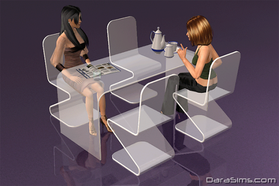 glass dining set sims 2