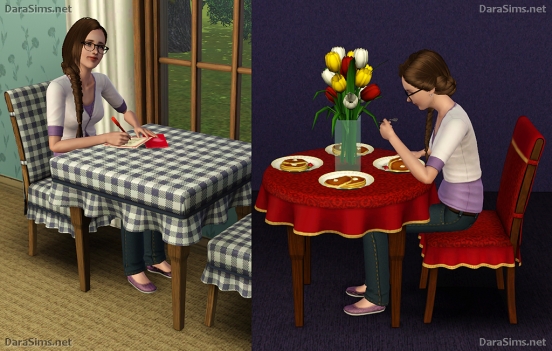 dining set with cloth sims 3