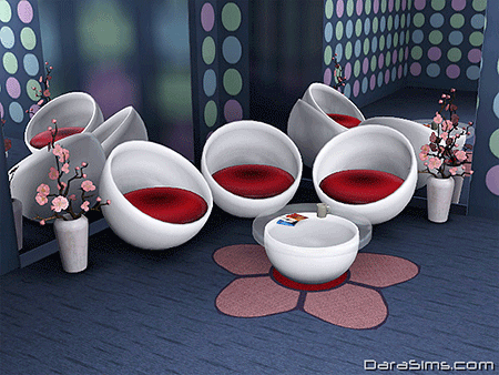 oval living set sims 3
