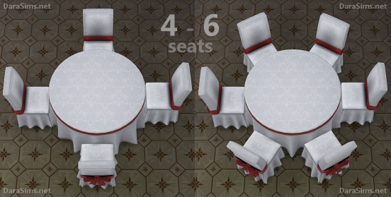 round table 6 seats sims 4